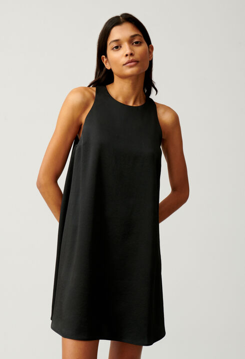 Short black button-up dress