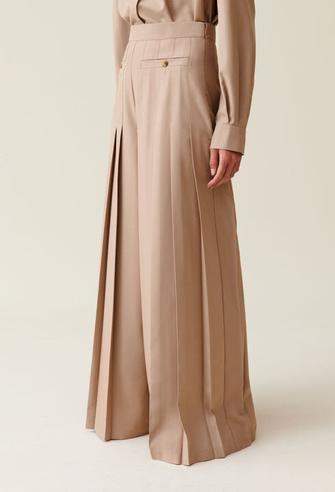 High-Waisted Pleated Trousers