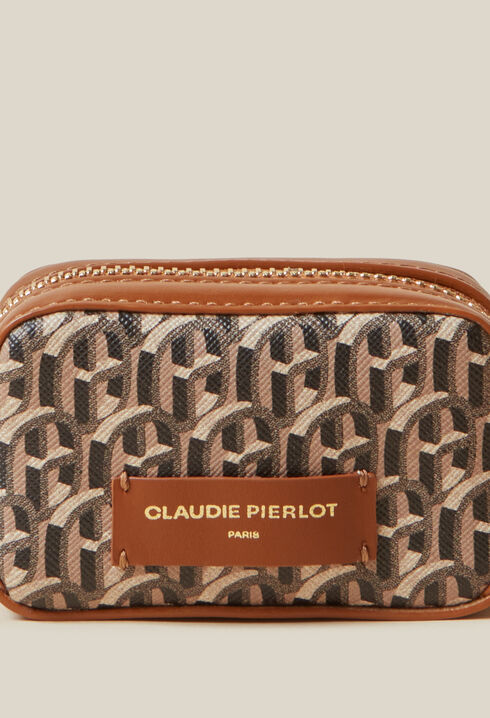 Dog print monogram bag