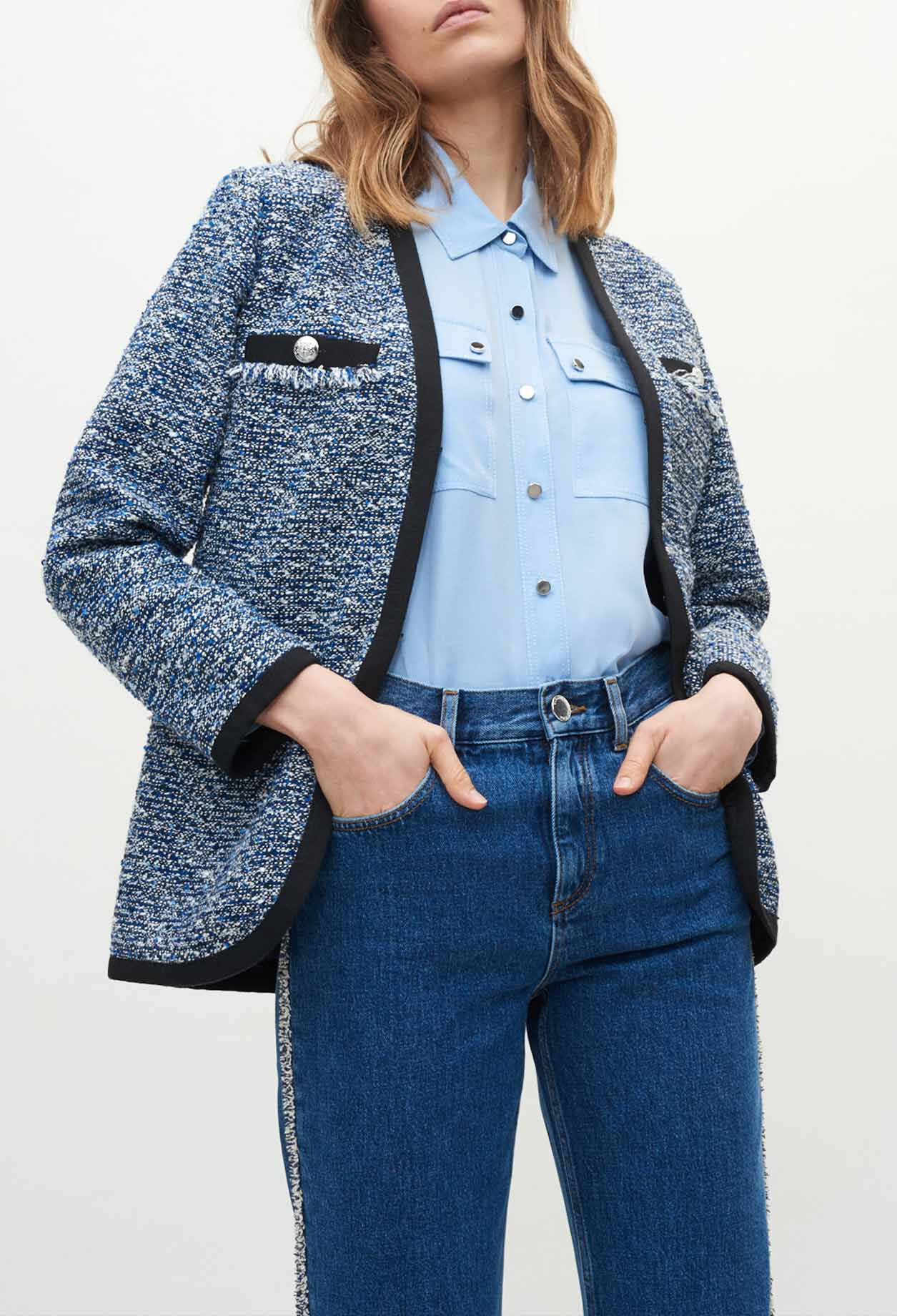 Tweed jacket with braids