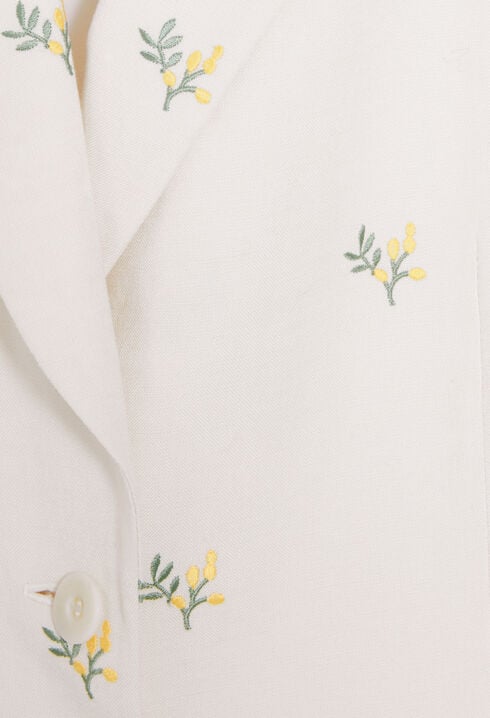 Suit jacket with mimosa pattern