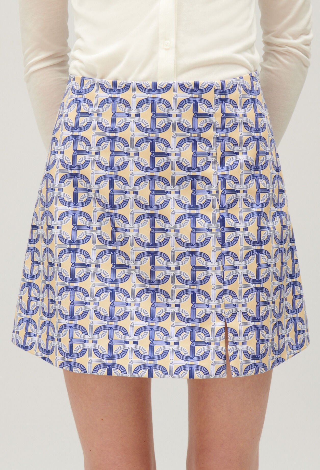 Short A-line skirt with monogram