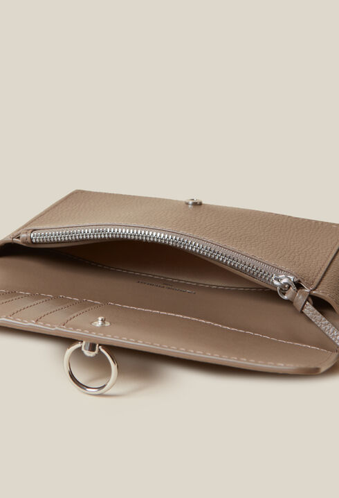 Large grained leather clutch