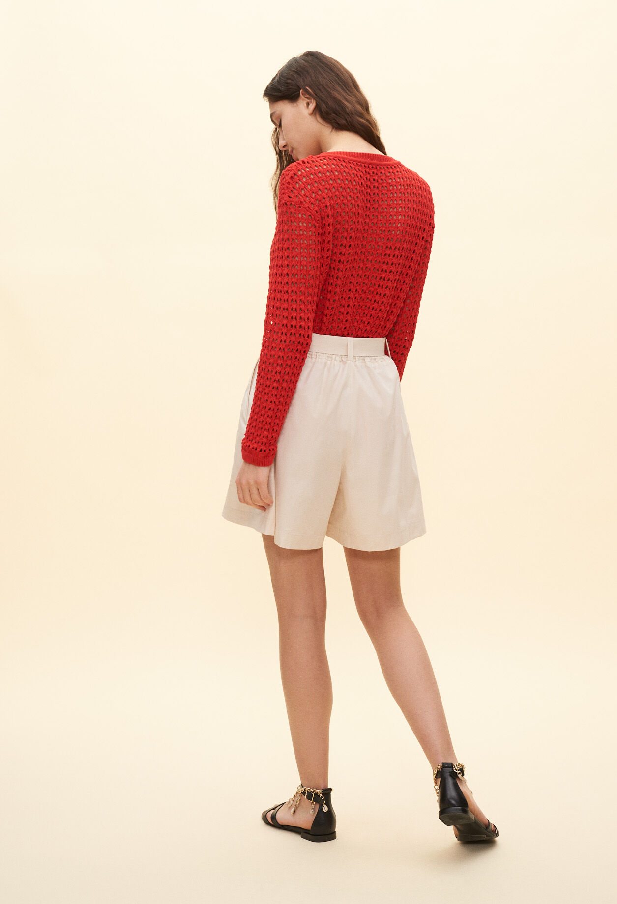 Belt-waist Bermuda shorts
