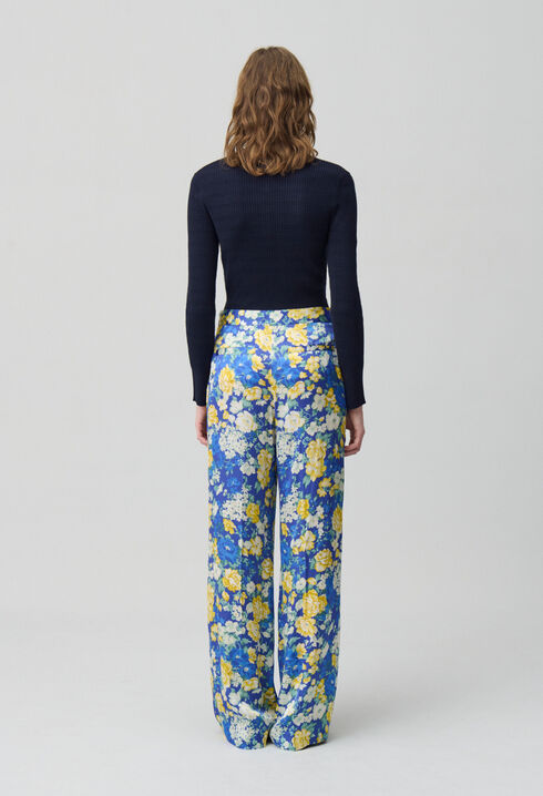 Wide Leg Floral Trousers