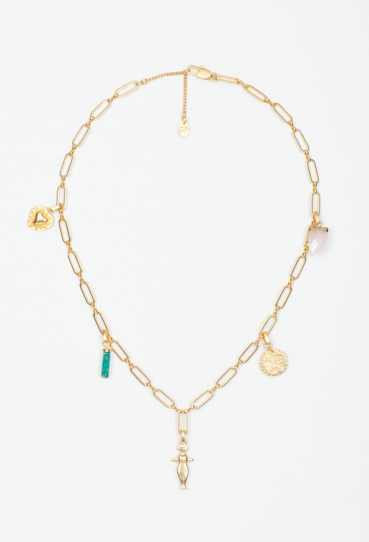 Gold chain link necklace