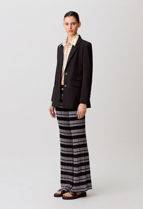 Striped knit trousers