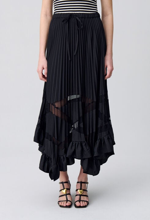 Asymmetrical pleated skirt