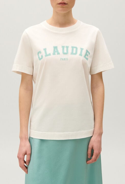 CLAUDIE Paris ecru cotton T-shirt