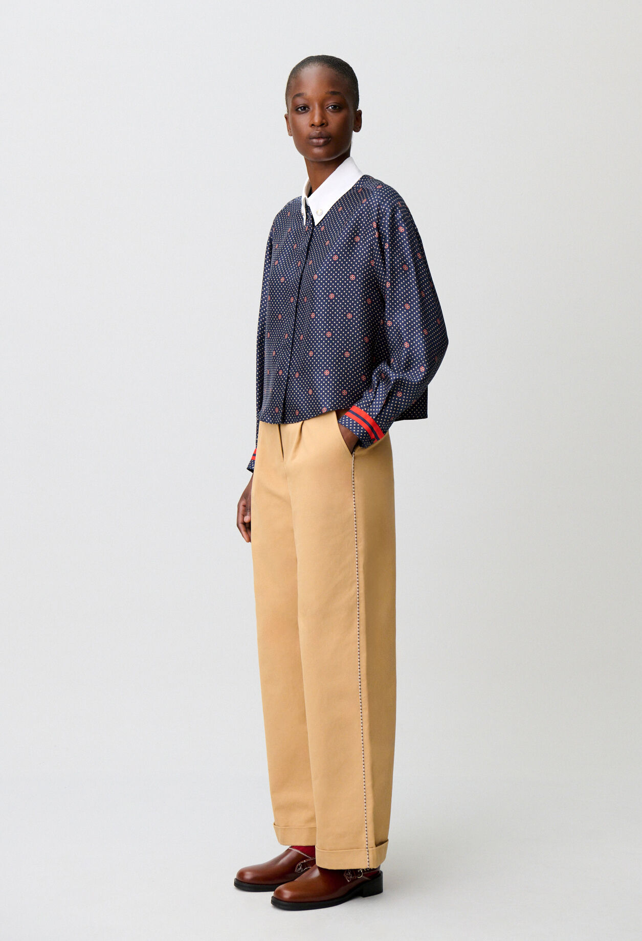 Printed silk shirt