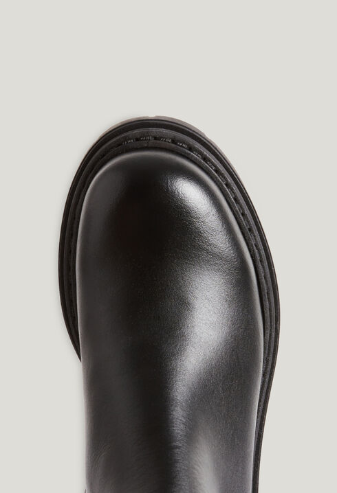 Black leather boots