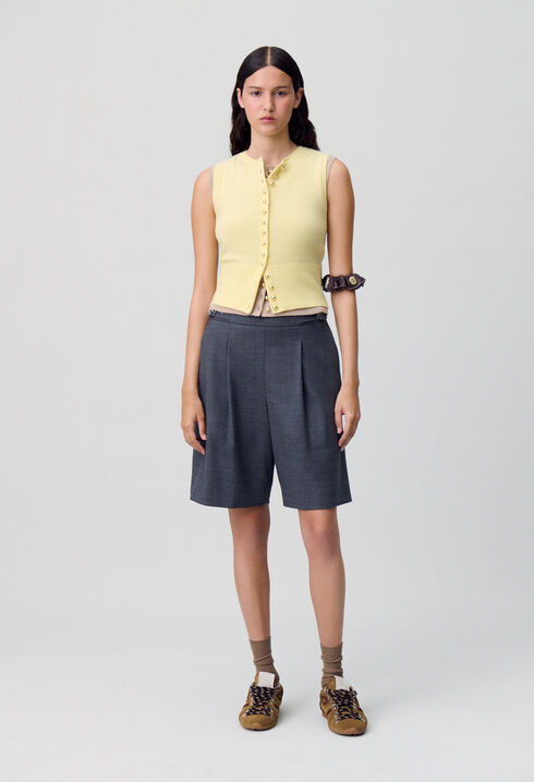 Pleated Bermuda Shorts