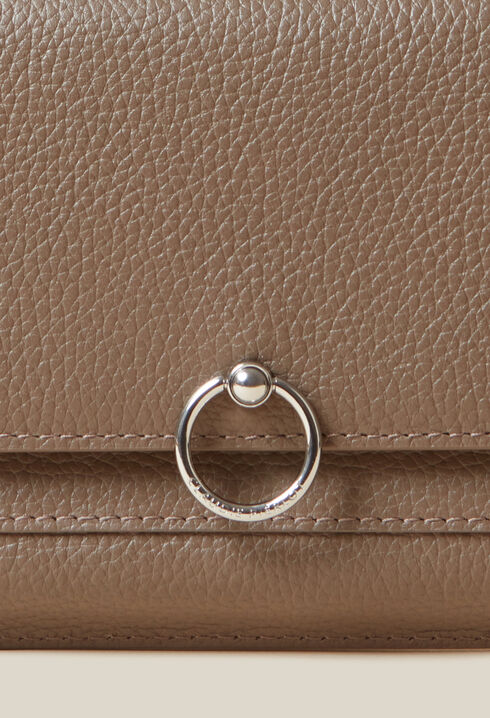 Large grained leather clutch