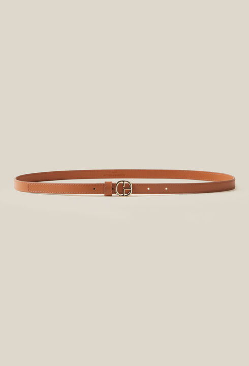 CP Gold Buckle Leather Belt