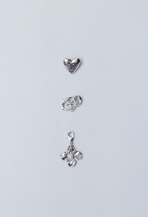 Silver flower charm