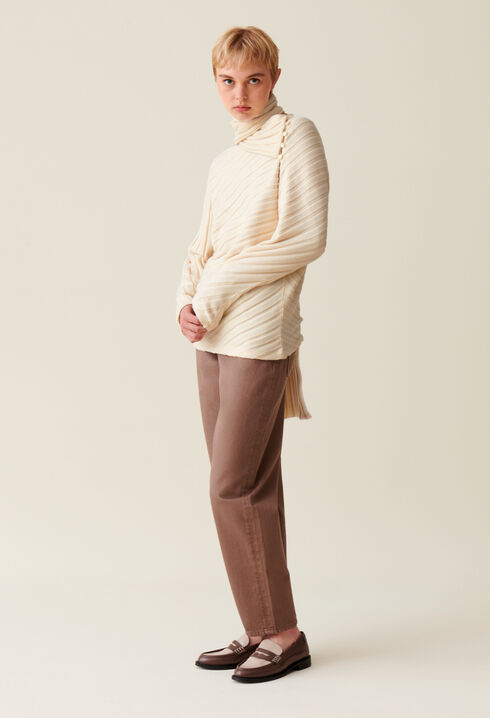Jumper with removable scarf