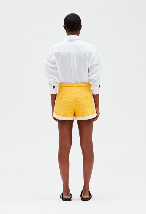 Yellow bouty-braid shorts