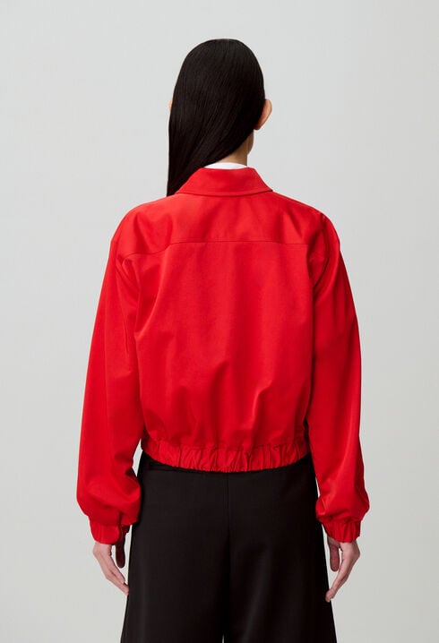 Short satin jacket