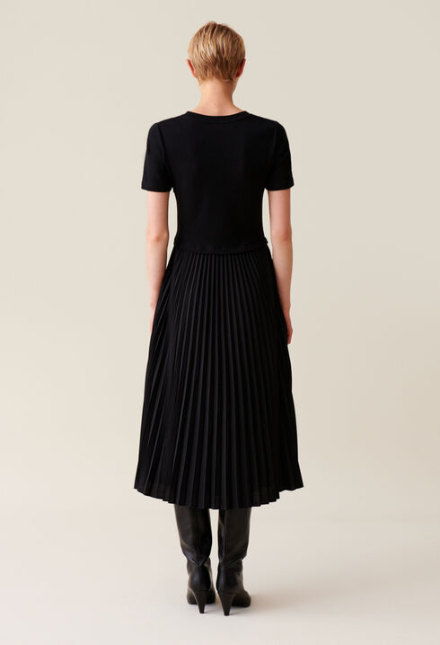 Twist Dual-Fabric Dress