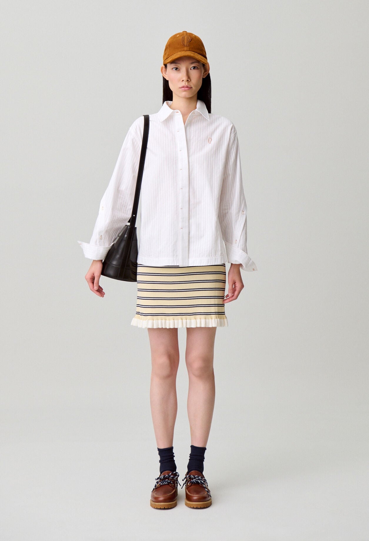 Striped poplin shirt