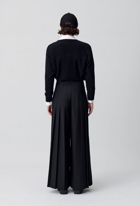 Pleated Wide-Leg Trousers