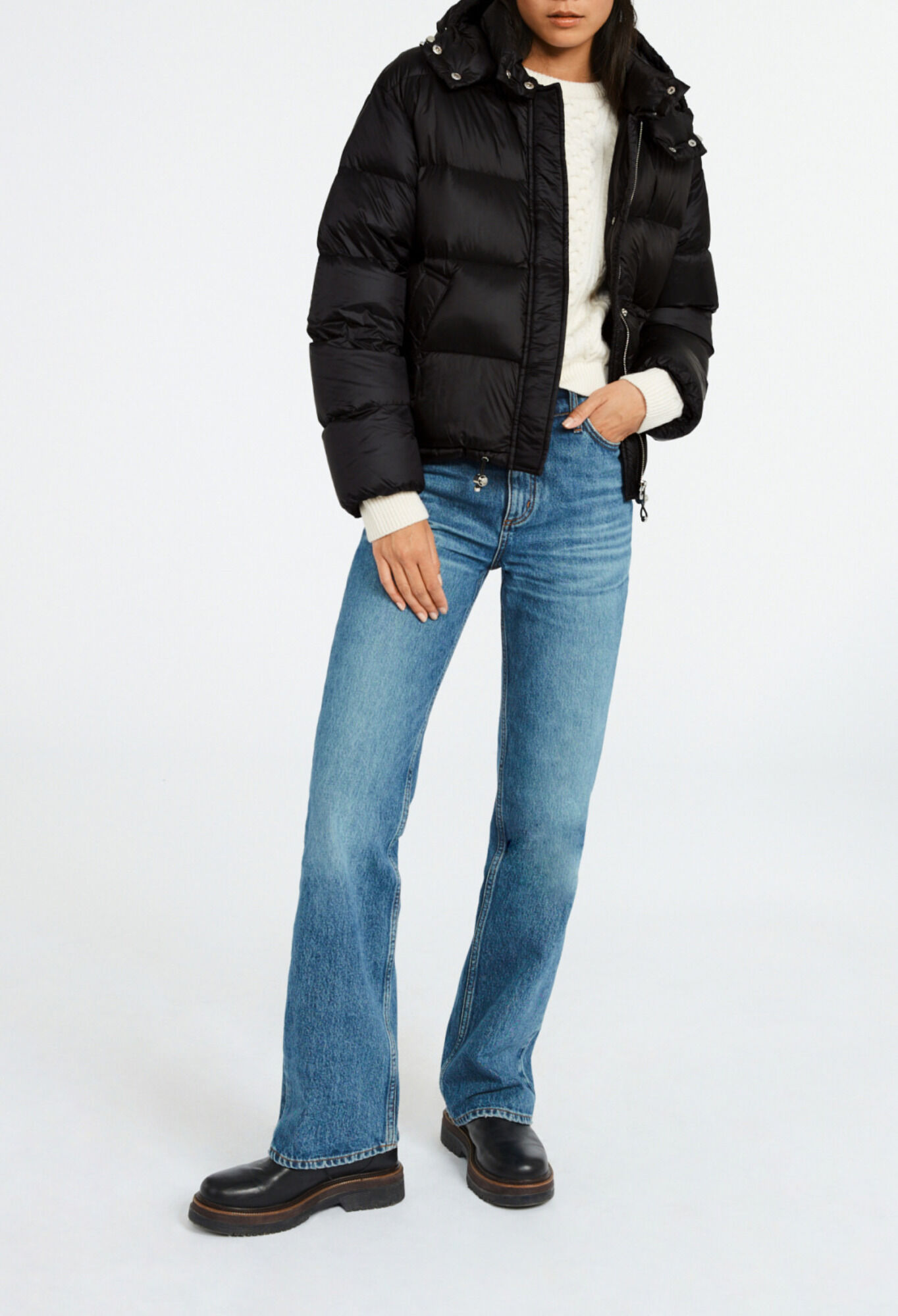 Quilted hooded puffer jacket