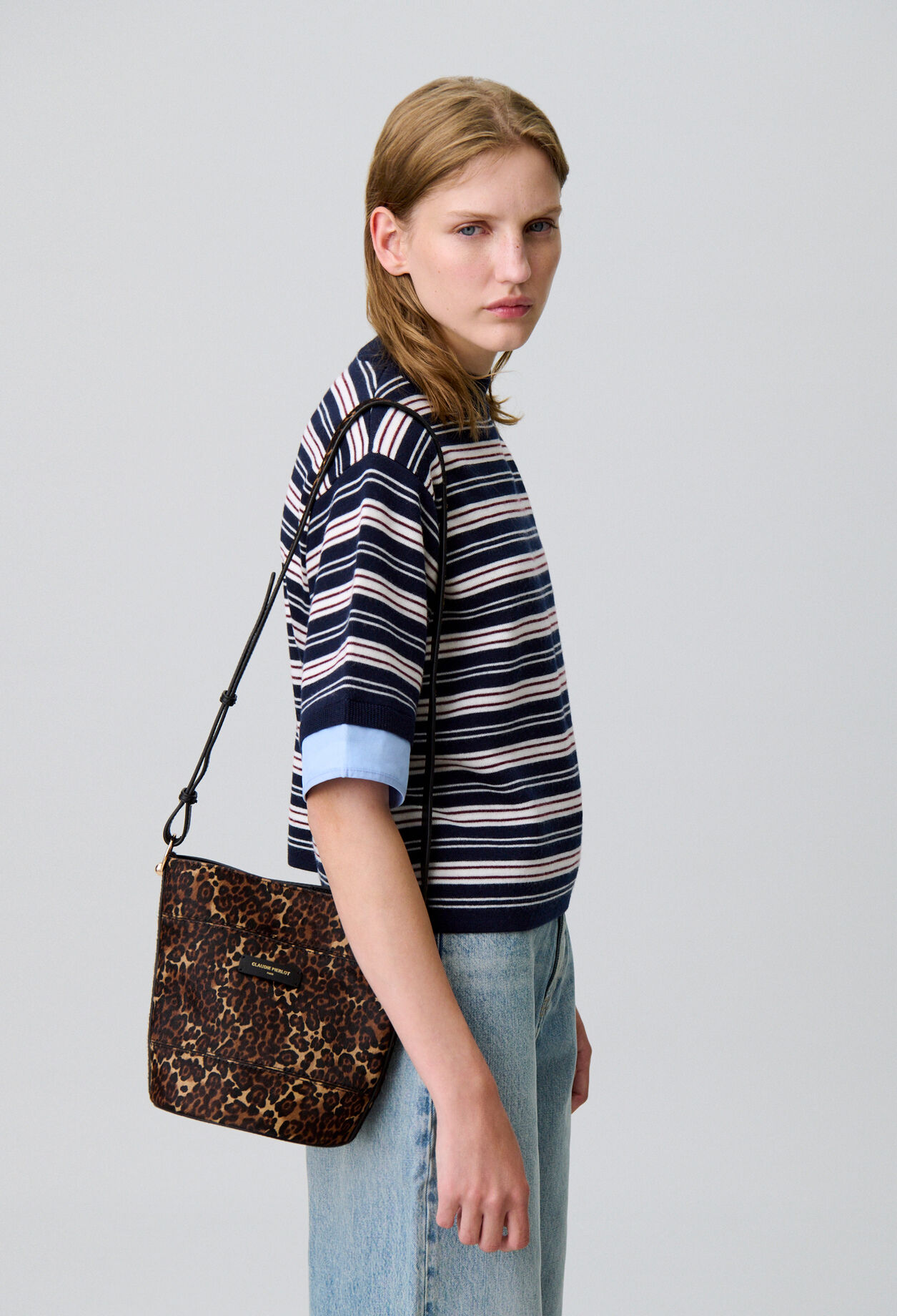 Solveig Leopard Bucket Bag