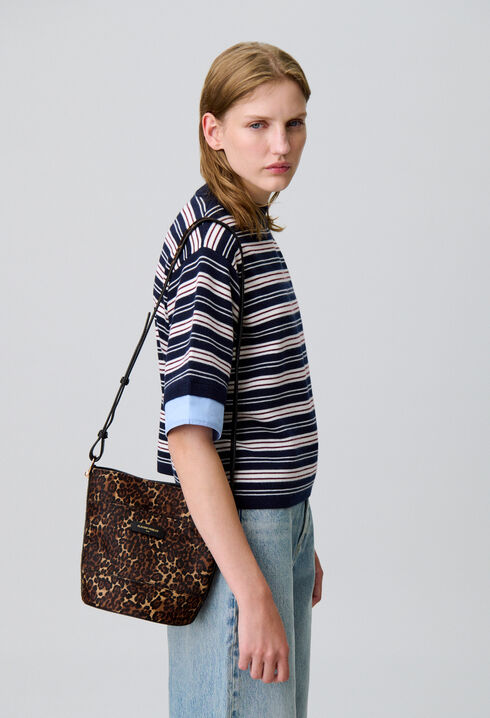 Solveig Leopard Bucket Bag