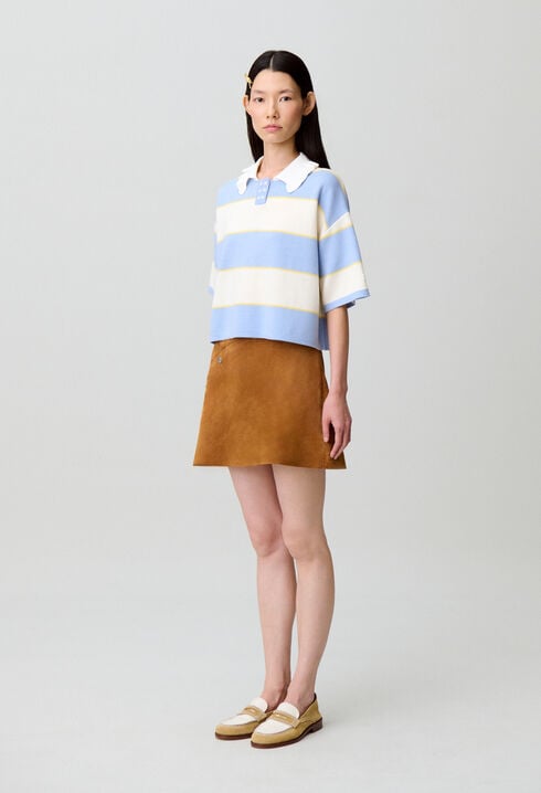 Striped knit polo