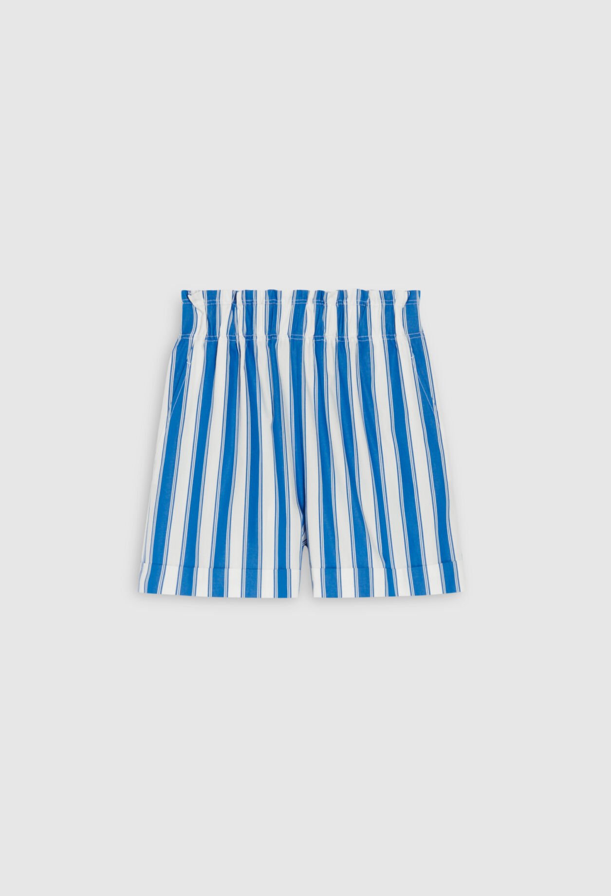 Blue striped cotton shorts