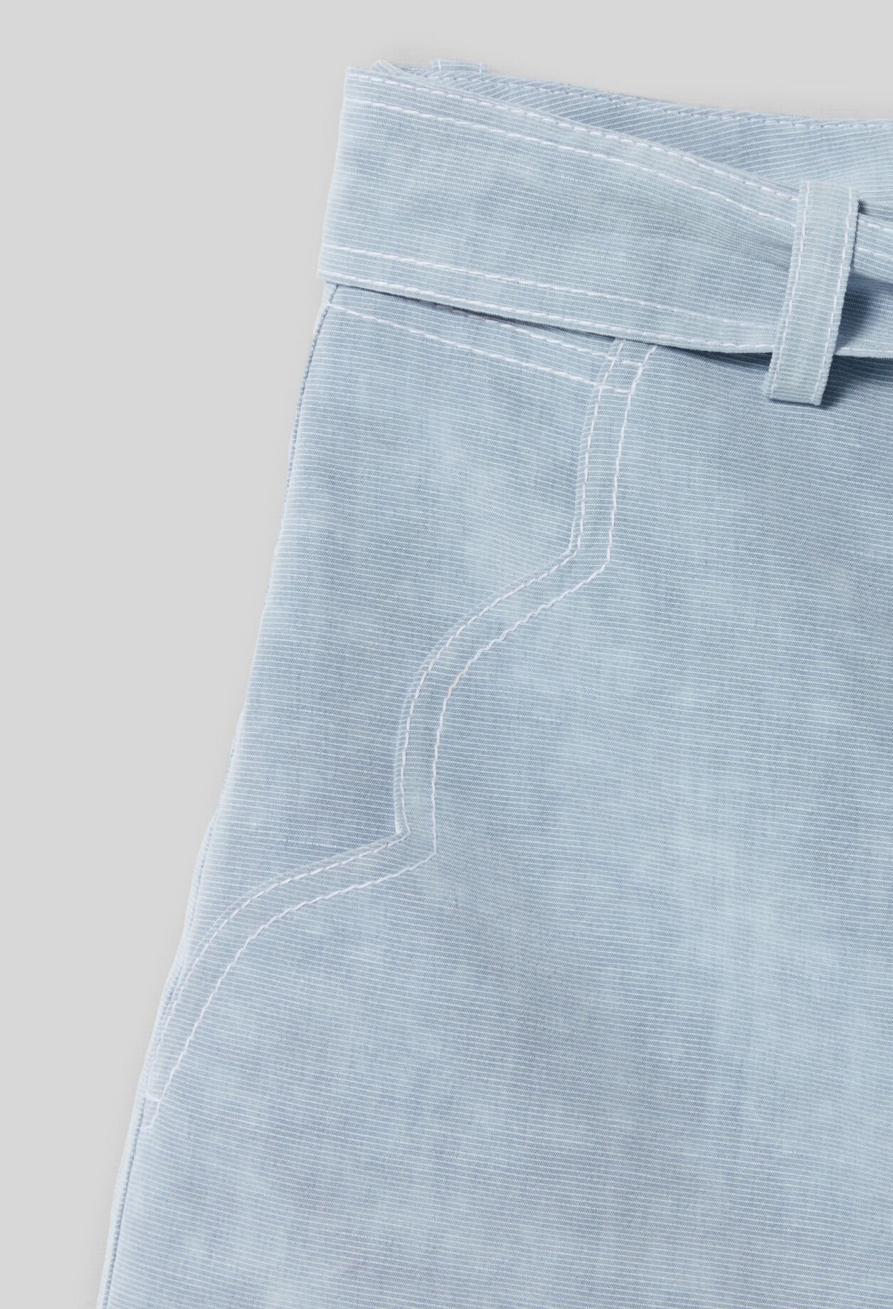 Belted Denim Shorts