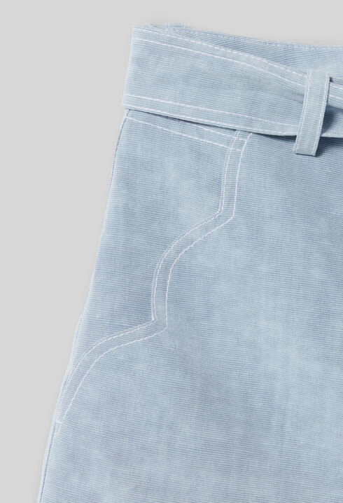 Belted Denim Shorts