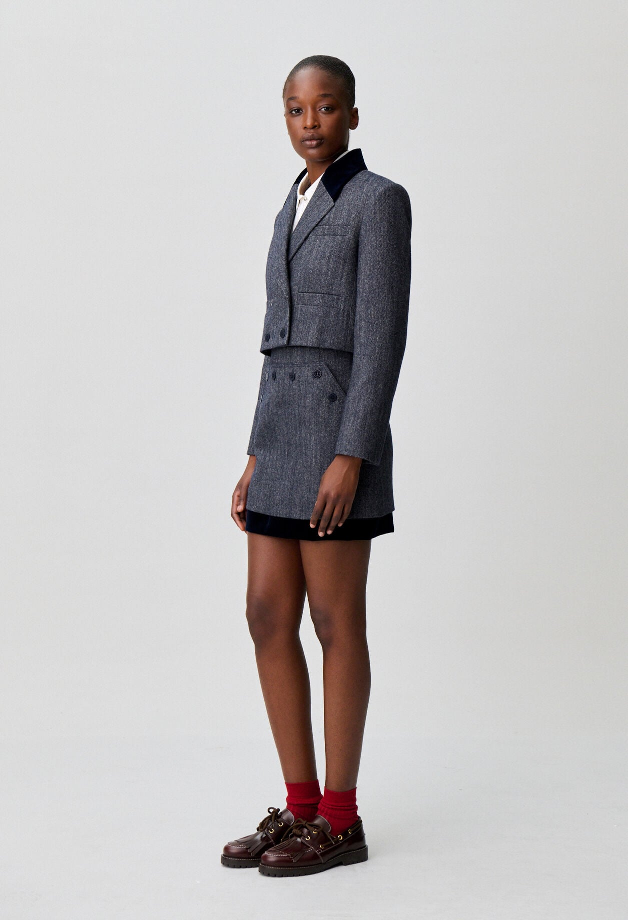 Bi-material tailored jacket