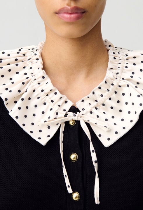 Fine Knit Cardigan with Collar