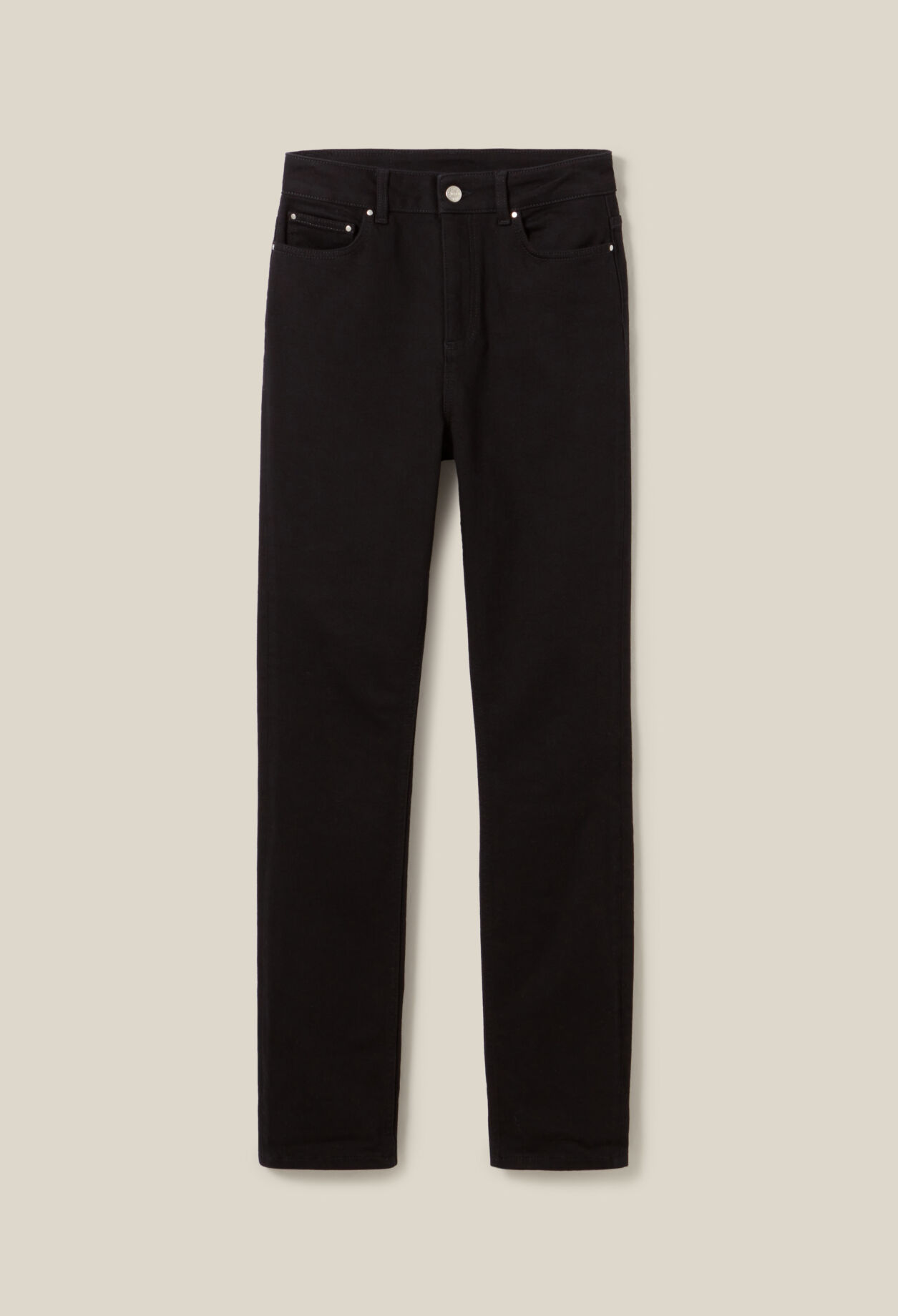 Black mid-rise slim jeans