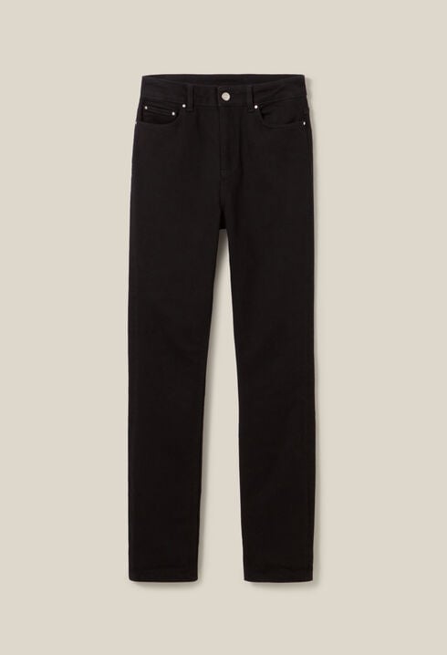 Black mid-rise slim jeans