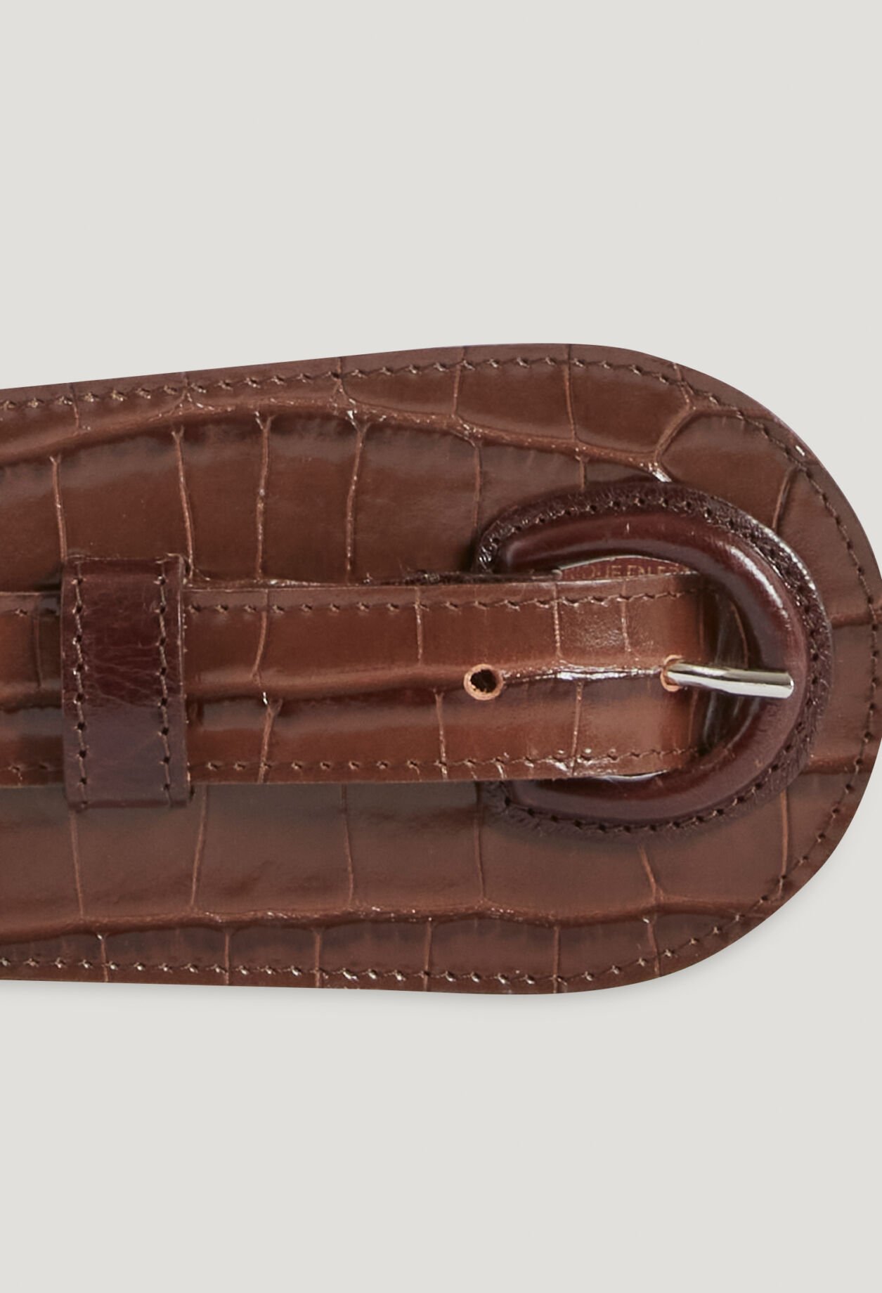Brown embossed leather belt