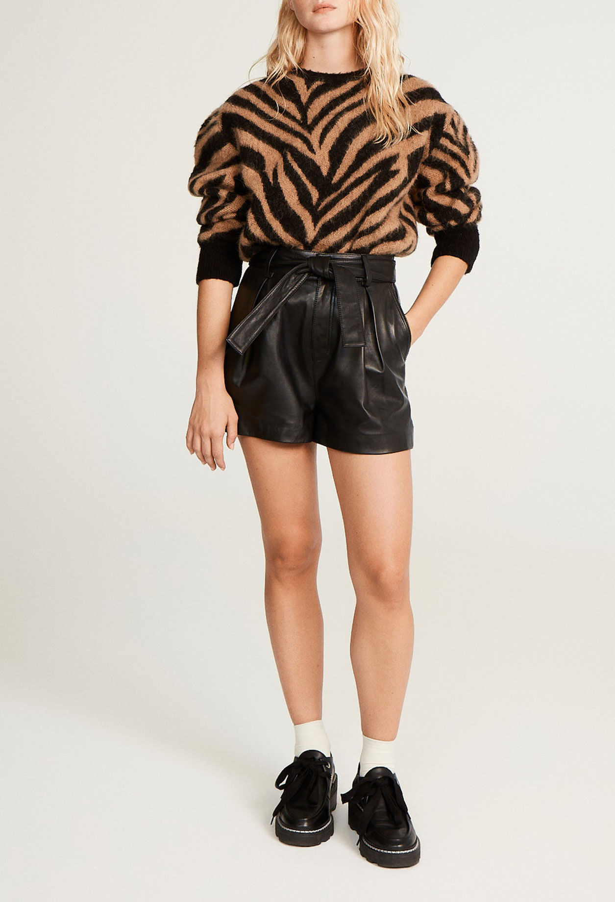 Zebra striped pullover