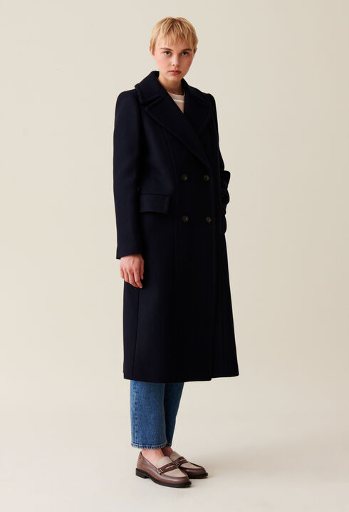 Long double-breasted coat