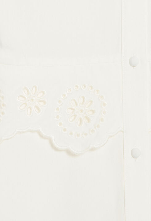 Long ecru broderie anglaise dress