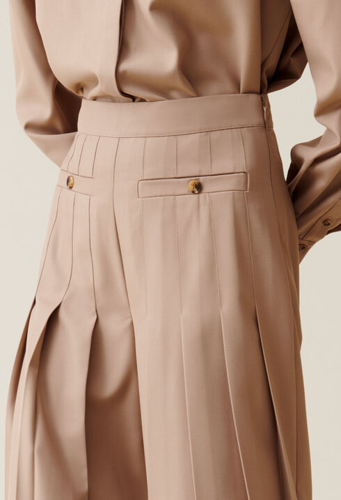 High-Waisted Pleated Trousers