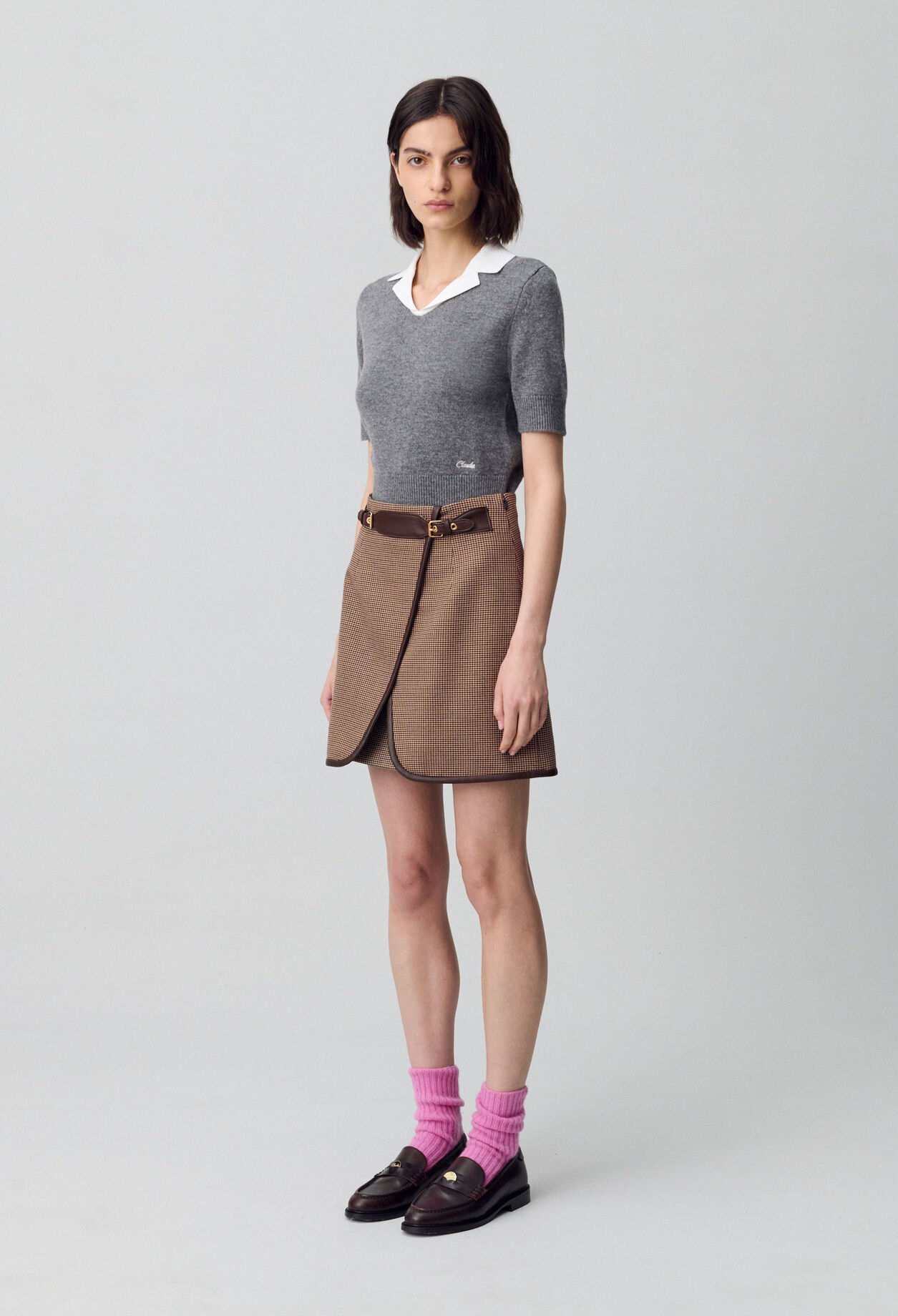 Houndstooth Mini Skirt