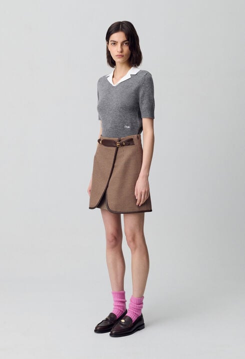 Houndstooth Mini Skirt