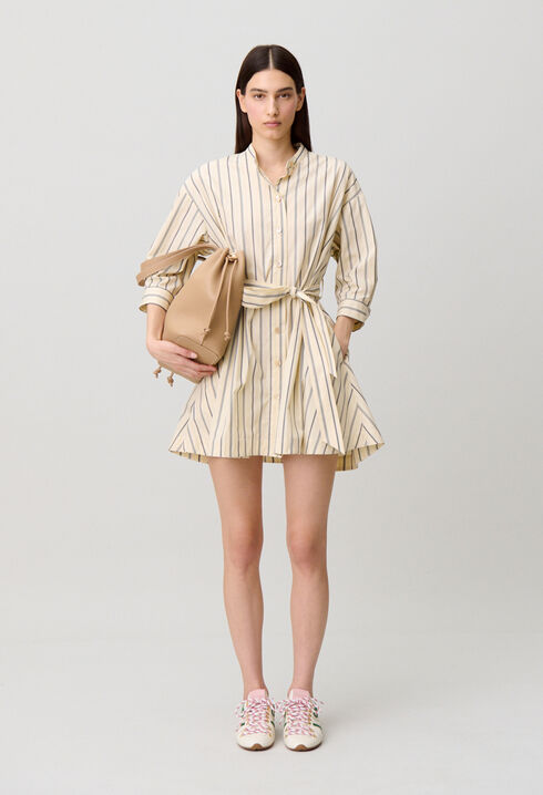 Fitted cotton shirt dress