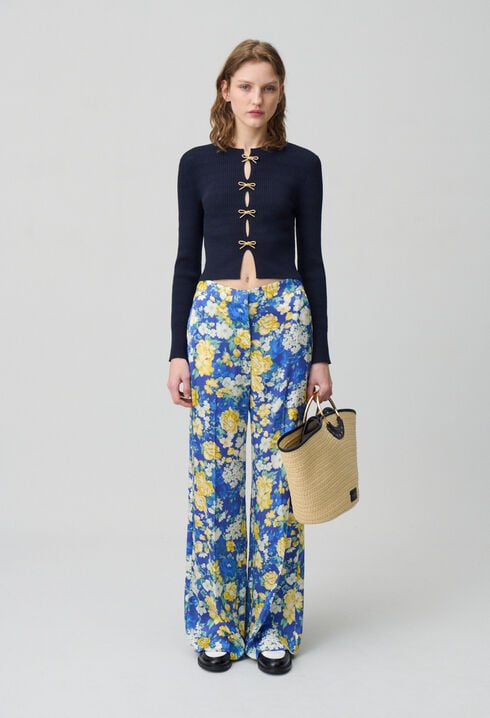 Wide Leg Floral Trousers