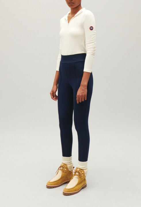 Navy knitted fuseau leggings