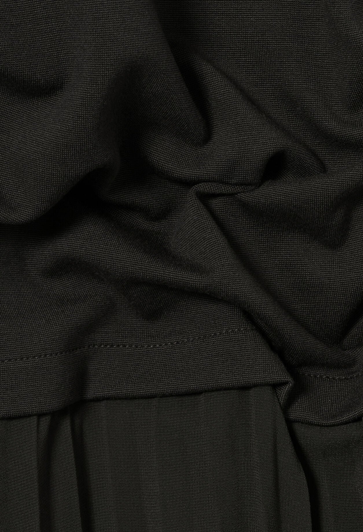 Pleated bi-material dress
