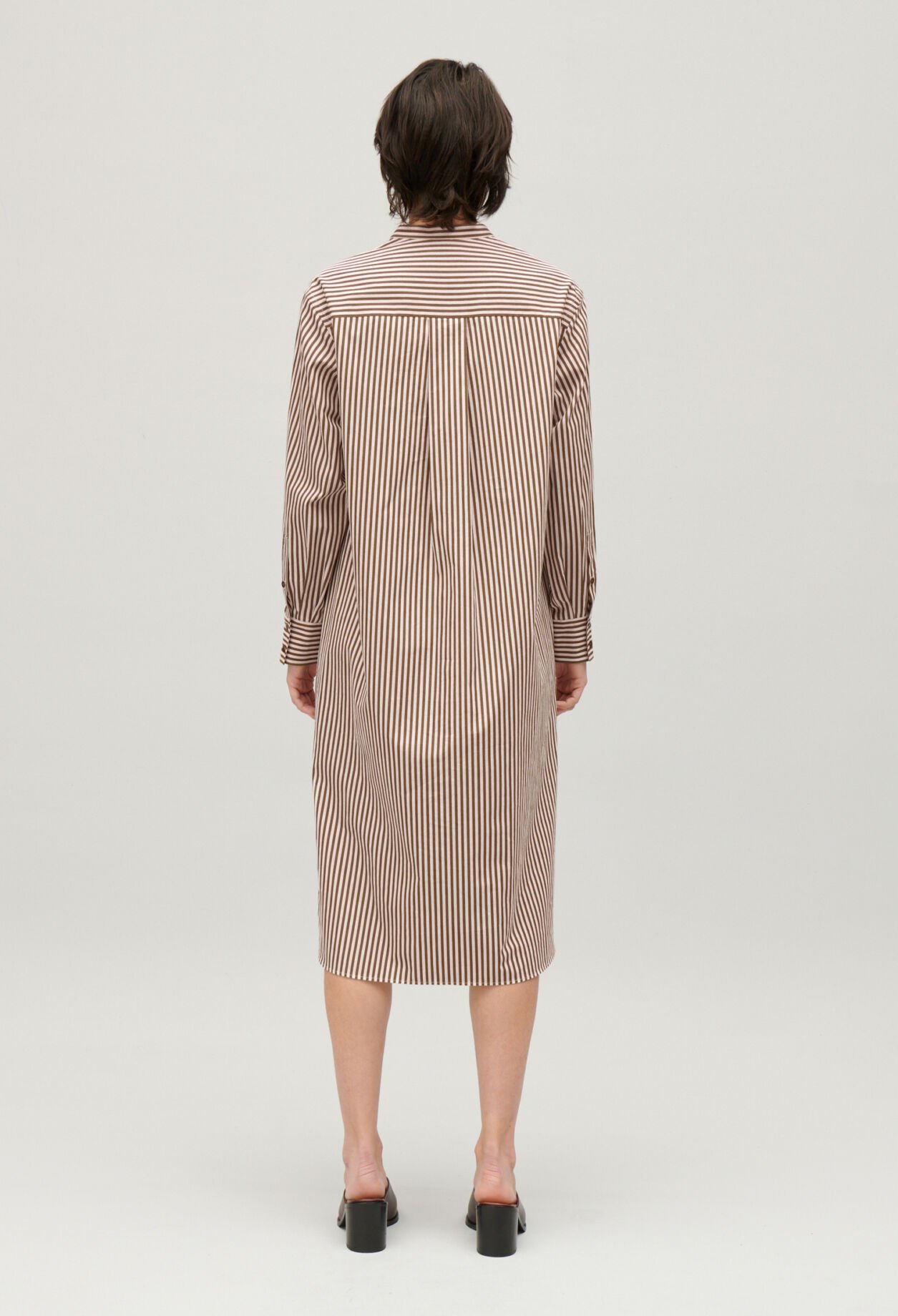 Bronze striped maxi dress