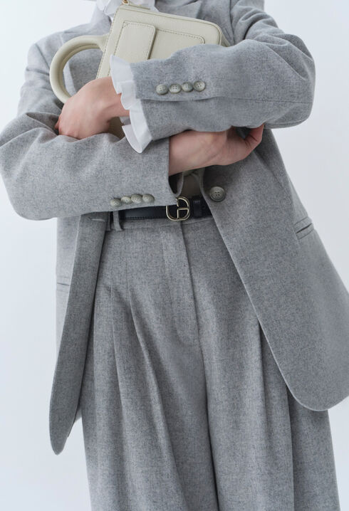 Grey wool-blend tailored jacket