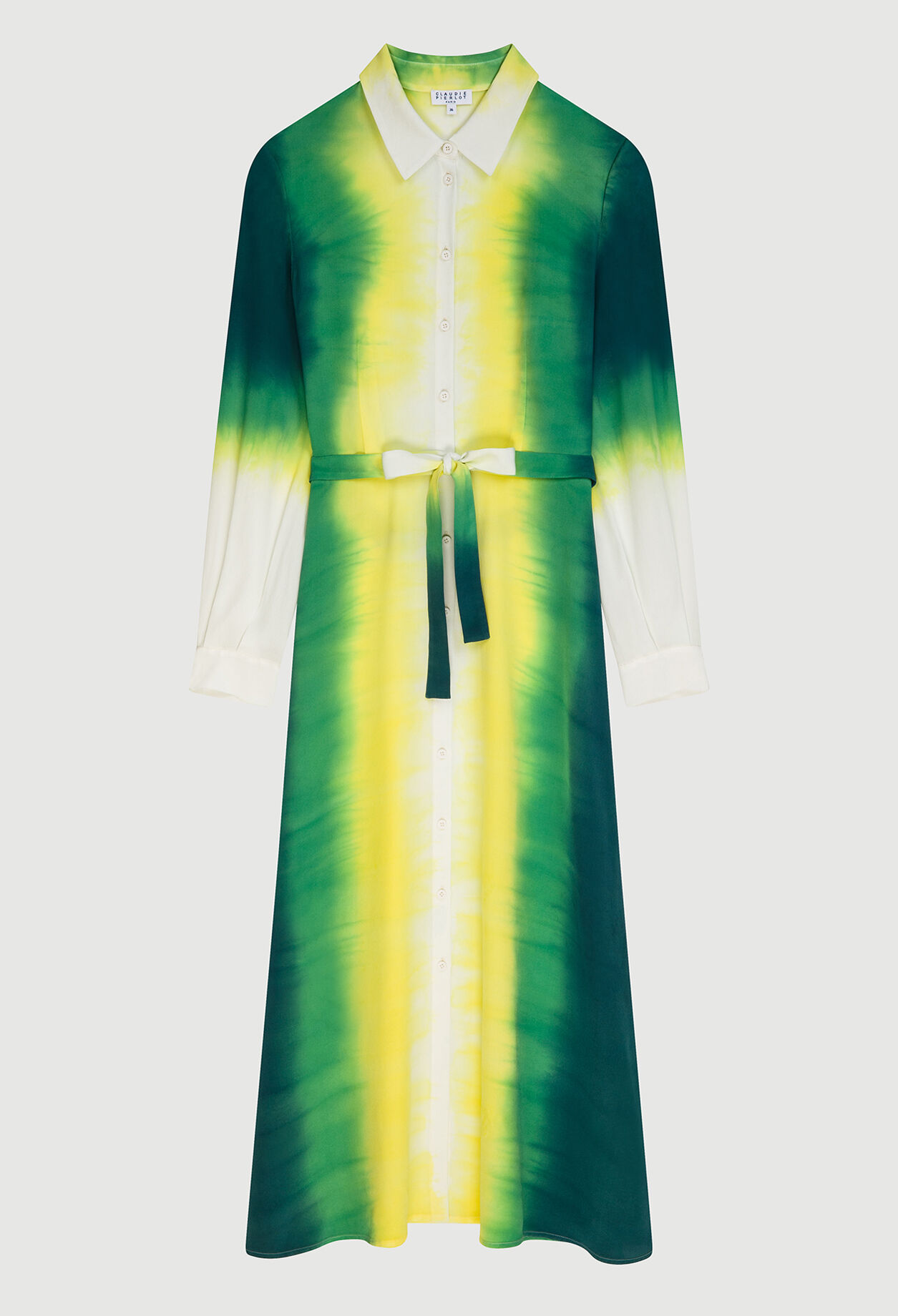 Long tie-dye shirt dress